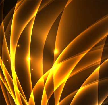 Enerji hatları, karanlıkta parlayan dalgalar vektör arka plan