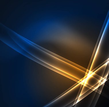 Enerji hatları, karanlıkta parlayan dalgalar vektör arka plan