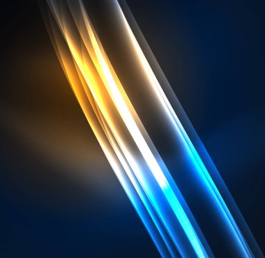 Enerji hatları, karanlıkta parlayan dalgalar vektör arka plan