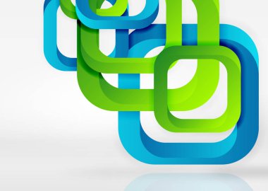 Işık geometrik şekiller kareler gri 3d uzay