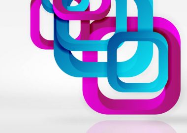 Işık geometrik şekiller kareler gri 3d uzay