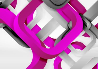 Işık geometrik şekiller kareler gri 3d uzay