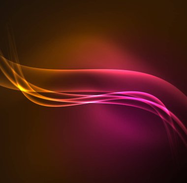 Enerji hatları, karanlıkta parlayan dalgalar vektör arka plan