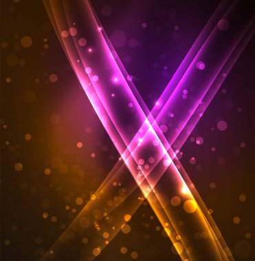 Enerji hatları, karanlıkta parlayan dalgalar vektör arka plan