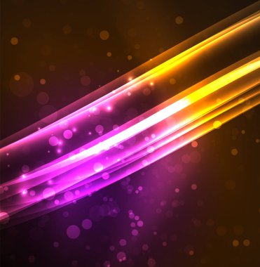 Enerji hatları, karanlıkta parlayan dalgalar vektör arka plan