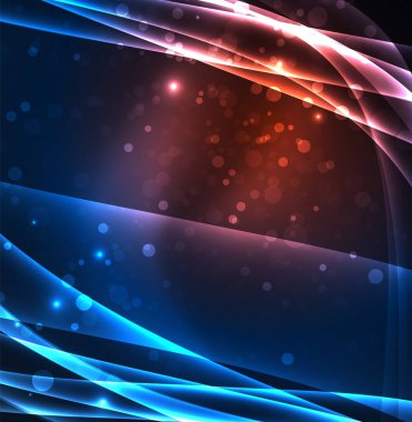 Enerji hatları, karanlıkta parlayan dalgalar vektör arka plan