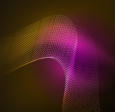 parlayan parçacıkların 3D ışıklı dalga