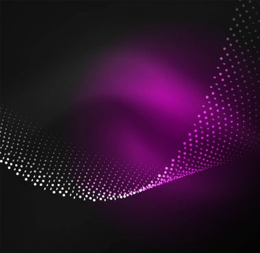 parlayan parçacıkların 3D ışıklı dalga