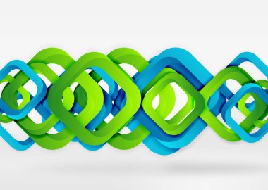 Işık geometrik şekiller kareler gri 3d uzay