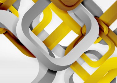 Işık geometrik şekiller kareler gri 3d uzay