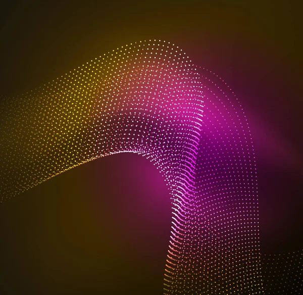 parlayan parçacıkların 3D ışıklı dalga