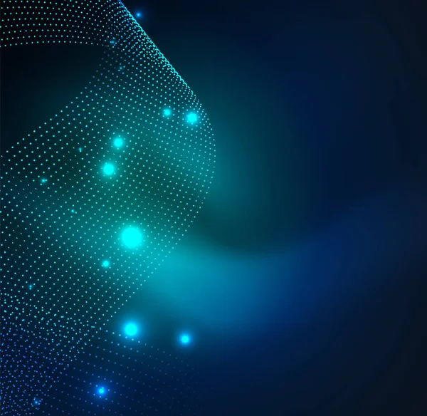 parlayan parçacıkların 3D ışıklı dalga