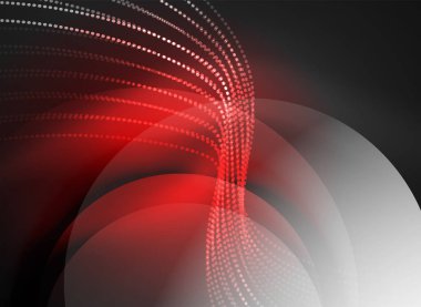 Parçacıklar koyu renk arka plan üzerinde oluşturulan parlayan dalga