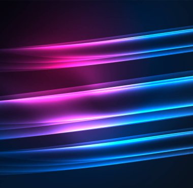Enerji hatları, karanlıkta parlayan dalgalar vektör arka plan