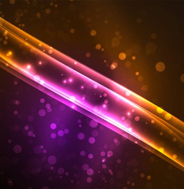 Enerji hatları, karanlıkta parlayan dalgalar vektör arka plan