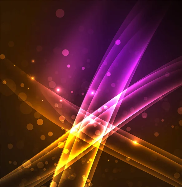 Enerji hatları, karanlıkta parlayan dalgalar vektör arka plan