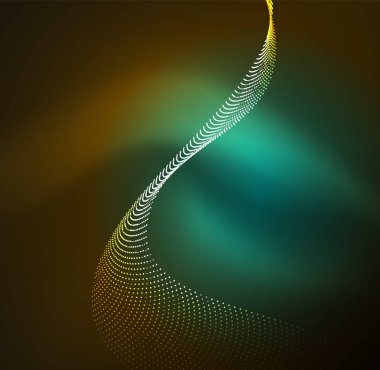 parlayan parçacıkların 3D ışıklı dalga