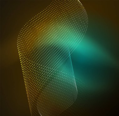 parlayan parçacıkların 3D ışıklı dalga