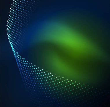 parlayan parçacıkların 3D ışıklı dalga