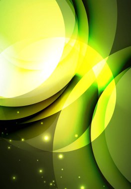 Dijital illüstrasyon, parlayan dalgalar ve daireler