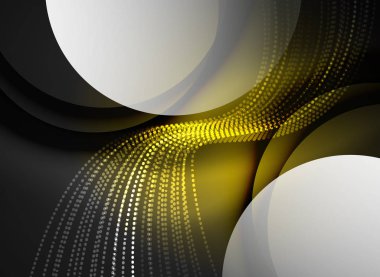 Parçacıklar koyu renk arka plan üzerinde oluşturulan parlayan dalga