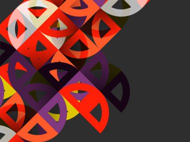 Kağıt daire kesim, mozaik mix geometrik desen tasarım