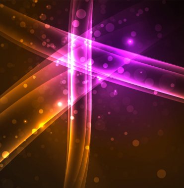 Enerji hatları, karanlıkta parlayan dalgalar vektör arka plan