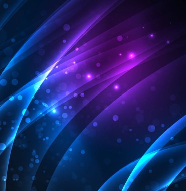 Enerji hatları, karanlıkta parlayan dalgalar vektör arka plan