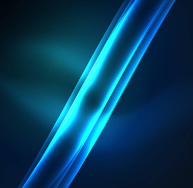 Enerji hatları, karanlıkta parlayan dalgalar vektör arka plan