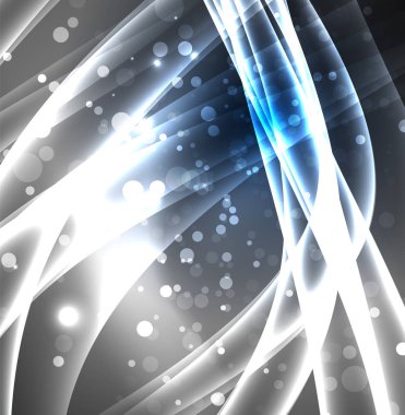 Enerji hatları, karanlıkta parlayan dalgalar vektör arka plan