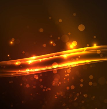 Enerji hatları, karanlıkta parlayan dalgalar vektör arka plan