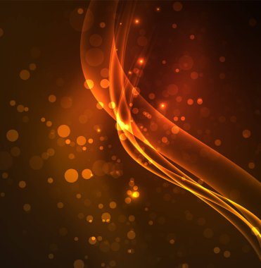 Enerji hatları, karanlıkta parlayan dalgalar vektör arka plan