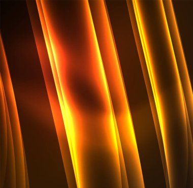 Enerji hatları, karanlıkta parlayan dalgalar vektör arka plan