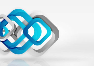 Işık geometrik şekiller kareler gri 3d uzay