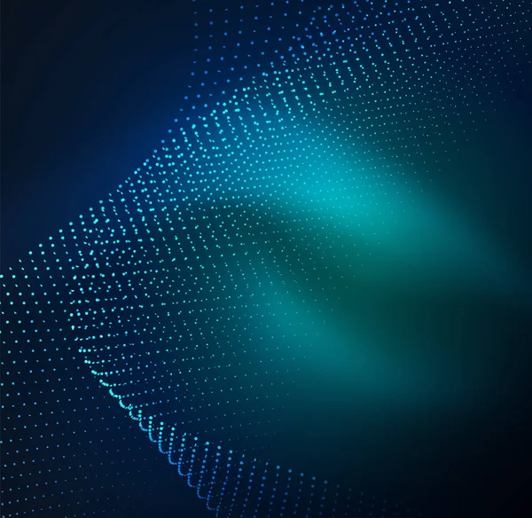 parlayan parçacıkların 3D ışıklı dalga