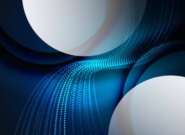 Parçacıklar koyu renk arka plan üzerinde oluşturulan parlayan dalga