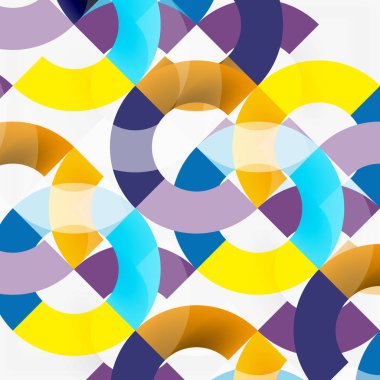 Modern geometrik desen tasarım gri arka plan üzerinde renkli halkalar