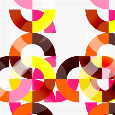 Modern geometrik desen tasarım gri arka plan üzerinde renkli halkalar