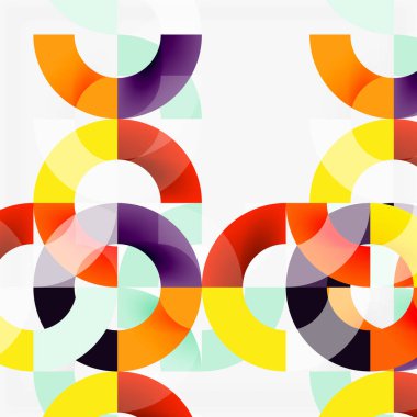 Modern geometrik desen tasarım gri arka plan üzerinde renkli halkalar