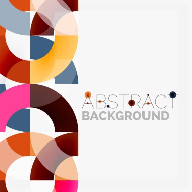 Modern geometrik desen tasarım gri arka plan üzerinde renkli halkalar