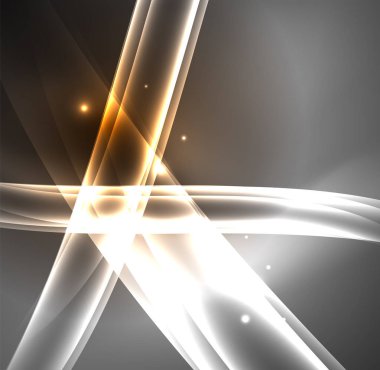 Enerji hatları, karanlıkta parlayan dalgalar vektör arka plan