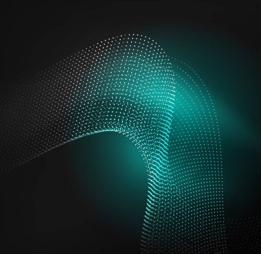 parlayan parçacıkların 3D ışıklı dalga