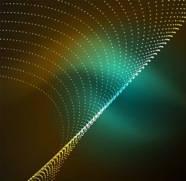 parlayan parçacıkların 3D ışıklı dalga