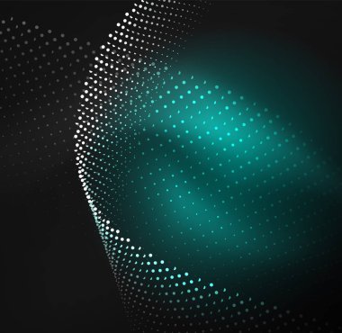 parlayan parçacıkların 3D ışıklı dalga