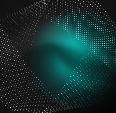 parlayan parçacıkların 3D ışıklı dalga