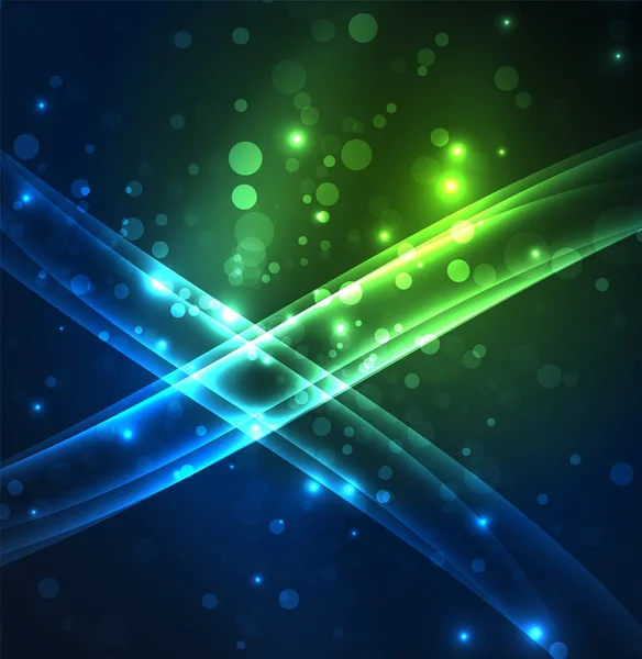 Enerji hatları, karanlıkta parlayan dalgalar vektör arka plan