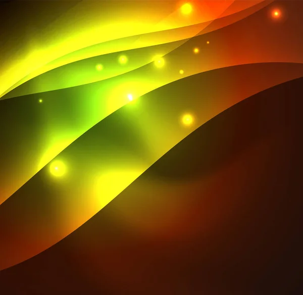 Verlichte neon golven — Stockvector