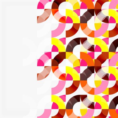 Modern geometrik desen tasarım gri arka plan üzerinde renkli halkalar