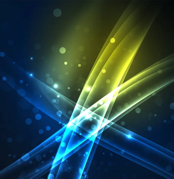 Enerji hatları, karanlıkta parlayan dalgalar vektör arka plan