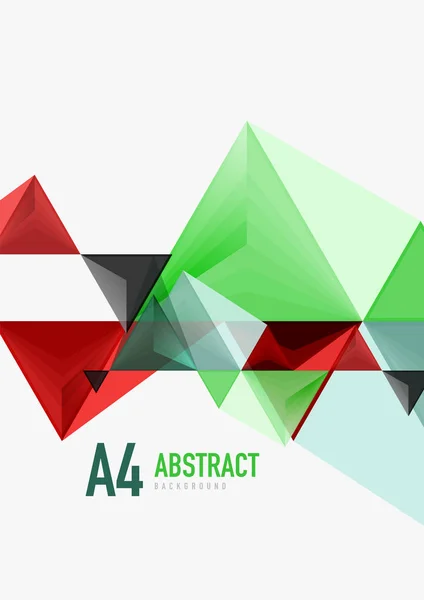 Треугольный вектор низкого поли а4 размера геометрический абстрактный шаблон — стоковый вектор
